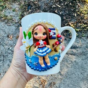 Cuba mug handmade porcelain coffee mug